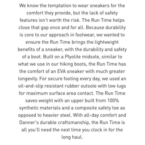 Danner Run Time Dark Shadow Sneaker Composite Toe Gray Women's Size - Picture 12 of 13